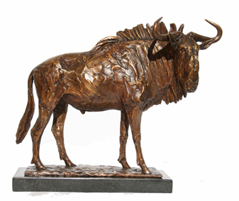 GOLDEN WILDEBEESTE bronze african fineart